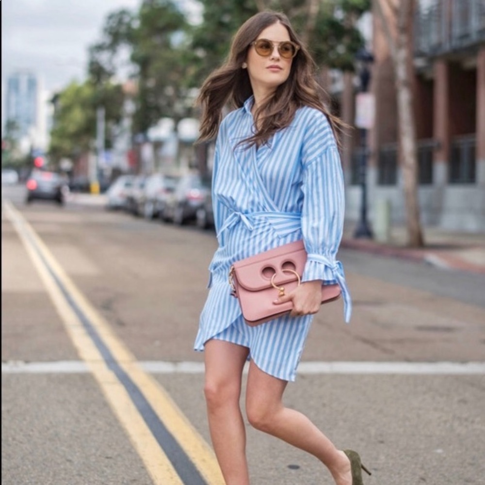 Striped wrap dress NWT